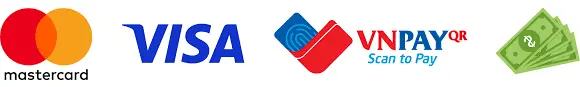 Các phương thức thanh toán: Mastercard, Visa, VNPay và ngân hàng