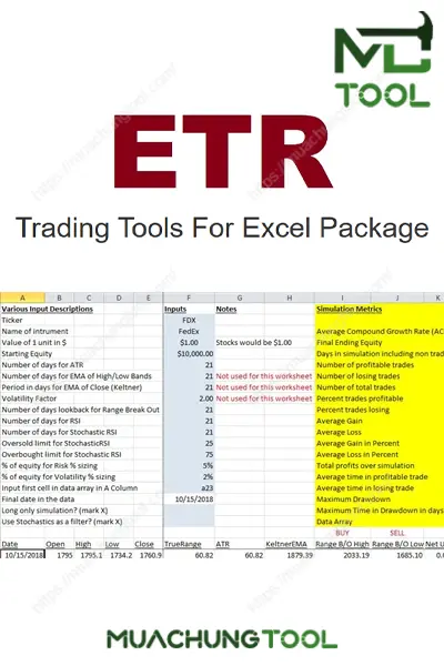 ETR Trading Tools For Excel