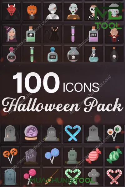 100 Halloween Icons Pack