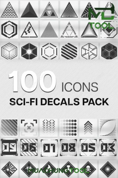 100 Sci-FI Decals Icons Pack