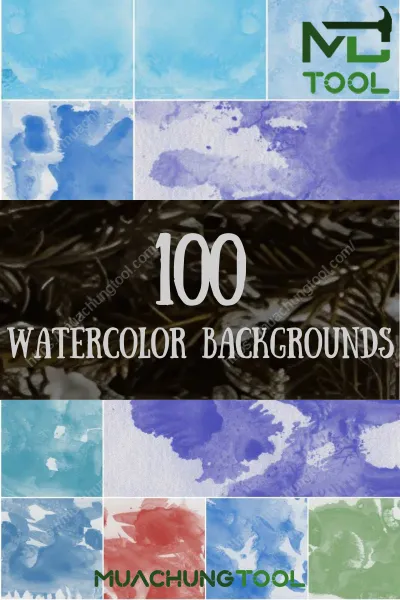 100 Watercolor Backgrounds