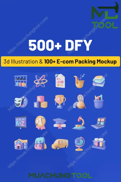 500+ Premium 3D Illustration & 100+ Ecom Packaging Mockup